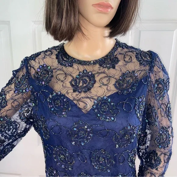 Lillie Rubin Floral Beaded Gown - Picture 4 of 17